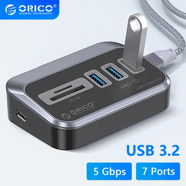 ORICO-Hub USB 3,0 de alta velocidad, 5Gbps, 3 0, múltiples puertos tipo C,  adaptador divisor de 4 puertos, OTG - AliExpress