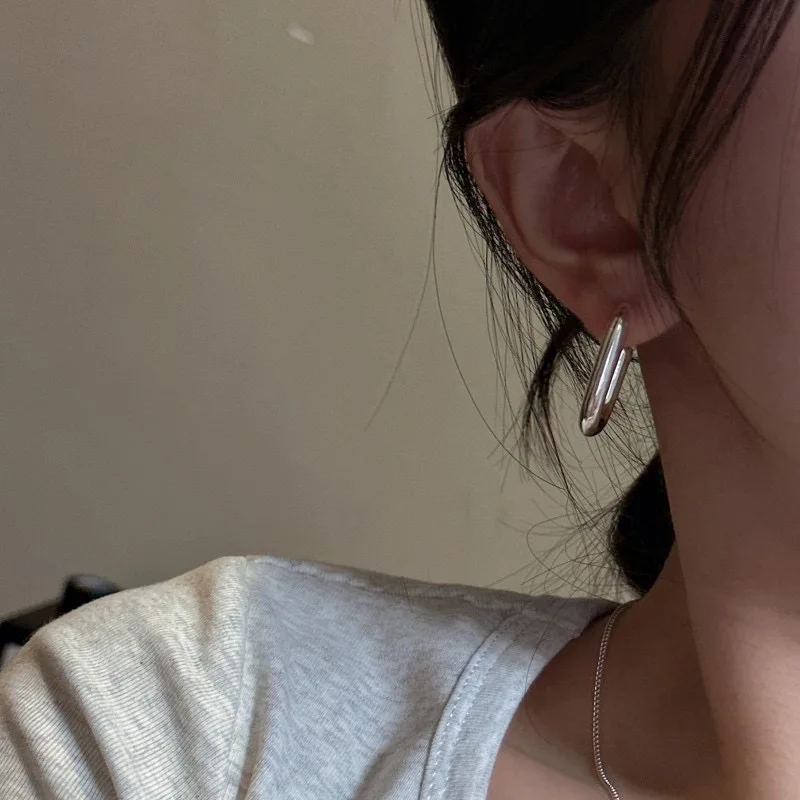 BF CLUB 925 Sterling Silver Earrings For Women Trendy Simple Retro Rectangle Earring Jewelry Prevent Allergy Party Accessories - Image 5