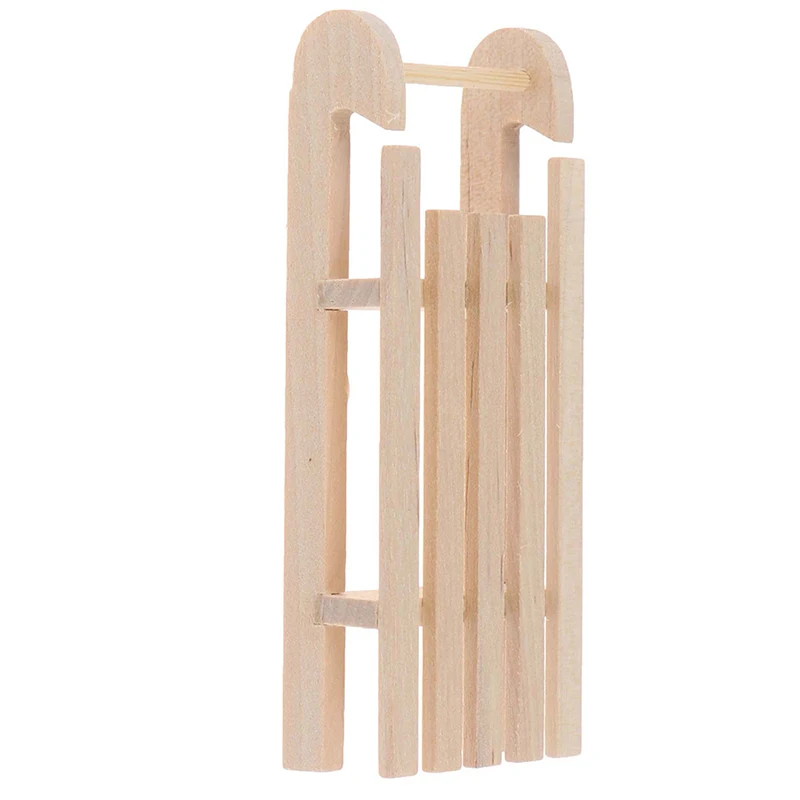 Nordstern Miniatuur houten slee - mini slee als accessoire voor de kerstkabouter en decoratie voor winterlandschappen - 10 x 3,5 x 2 cm