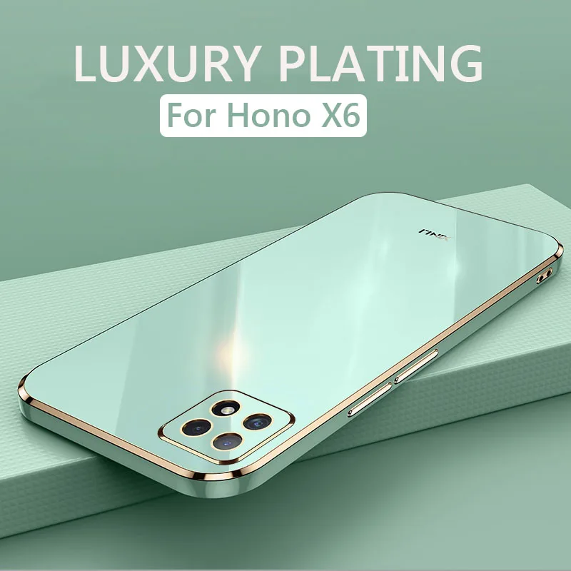 Luxury Plating Phone Case On For Huawei Honor X6 HonorX6 ShockProof Soft TPU Silicone Back Cover Fundas_voghion.com