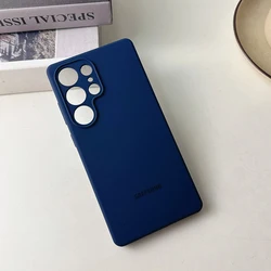 Premium Liquid Silicone Soft Phone Case with Official Samsung Logo and Box - Samsung S25Plus (Navy Blue)