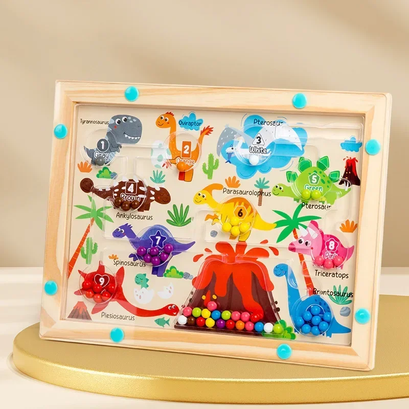Ainiv Labirinto Magnetico Bambini, Magneti per Lavagna Magnetica in Legno, Numeri Colore Giocattoli Montessori per Bambini, Educativi Giocattoli Regalo per Ragazzi Ragazze 3 4 5 6 7 Anni (Gelato