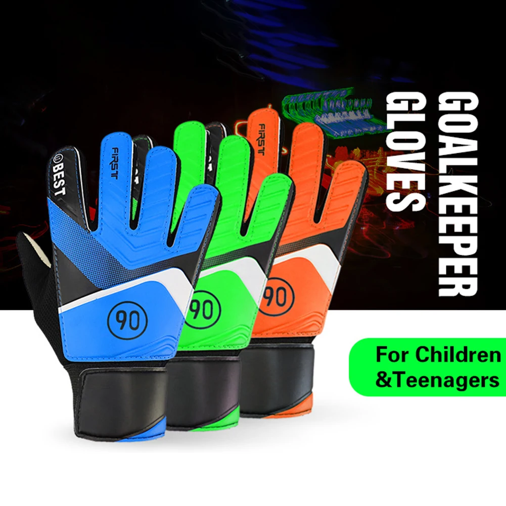 

1Pair Children Football Goalkeeper Gloves Latex Glove Finger Save Guard Kid Anti-Collision Strong Grip Anti-Slip Goalie Gloves
