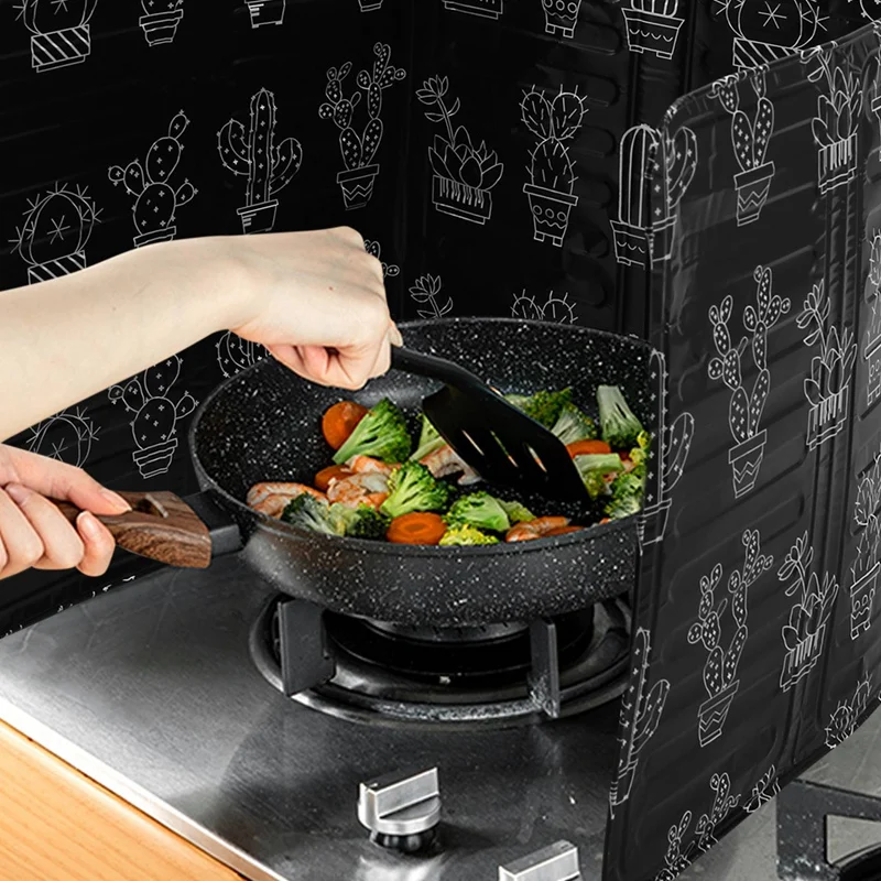 New 1Pcs Kitchen Grease Aluminum Foil Insulation Block Oil Splash Board Cooking Hot Baffle Tin Foil Sheet Aluminum