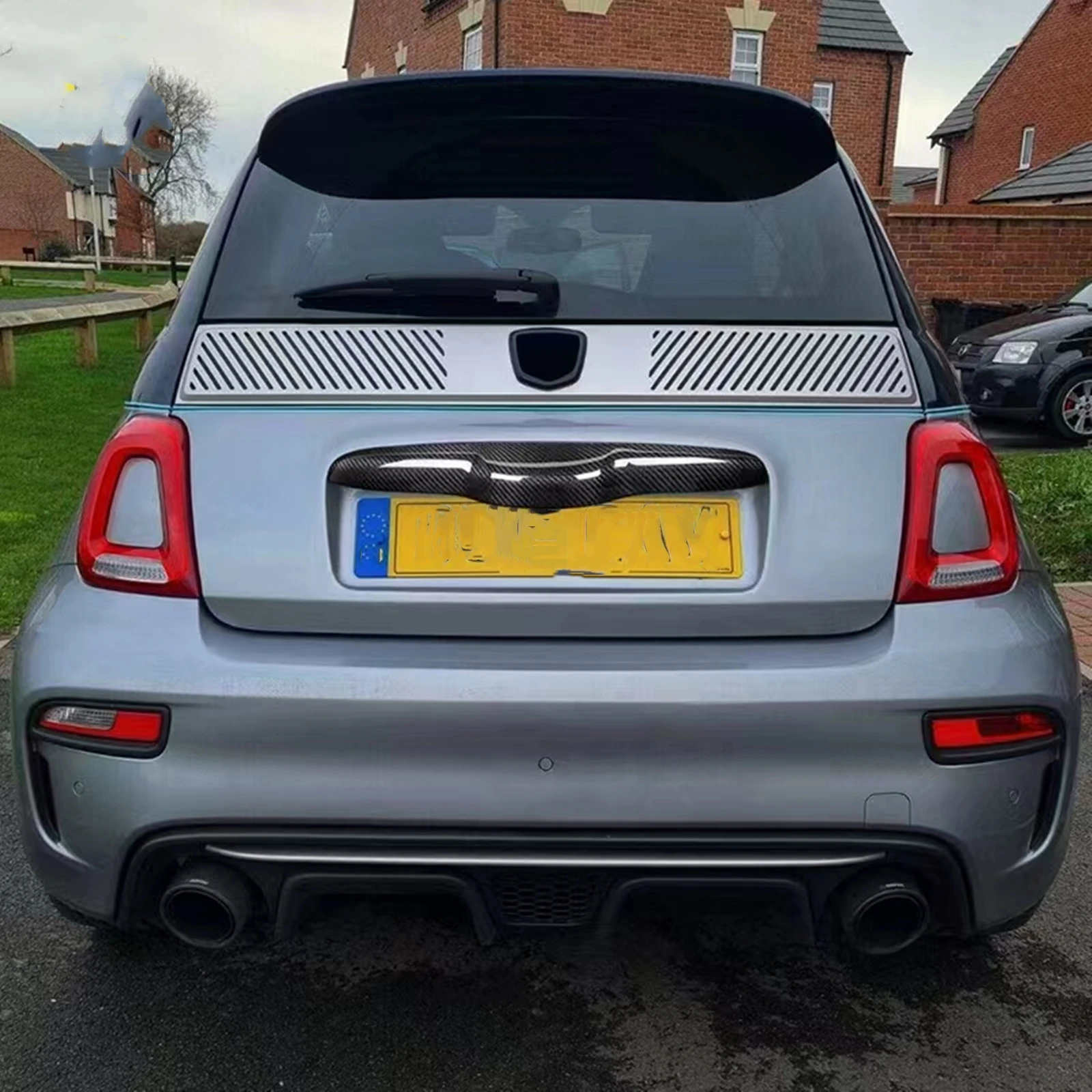 FIAT500 ABARTH595 ドライカーボンテールゲートハンドルカバー