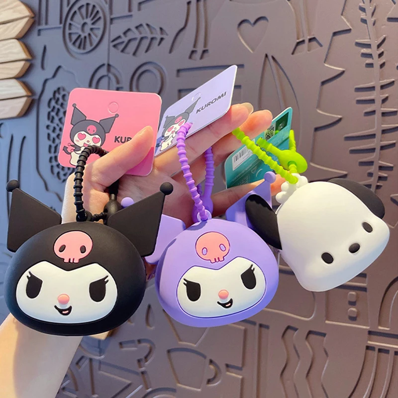 

Sanrio Kawaii силиконовый кошелек Zero, брелок, женская сумка для наушников, подвеска Hello Kitty Kuromi, милый мультяшный кулон для детей