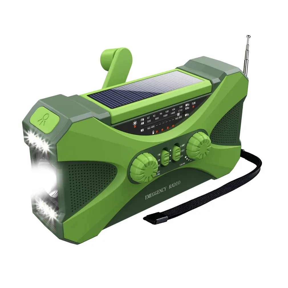 

10000mAh Emergency Radio Portable Solar Hand Crank Radio AM/FM LED Flashlight SOS Alarm Power Bank Speaker Weather Radio