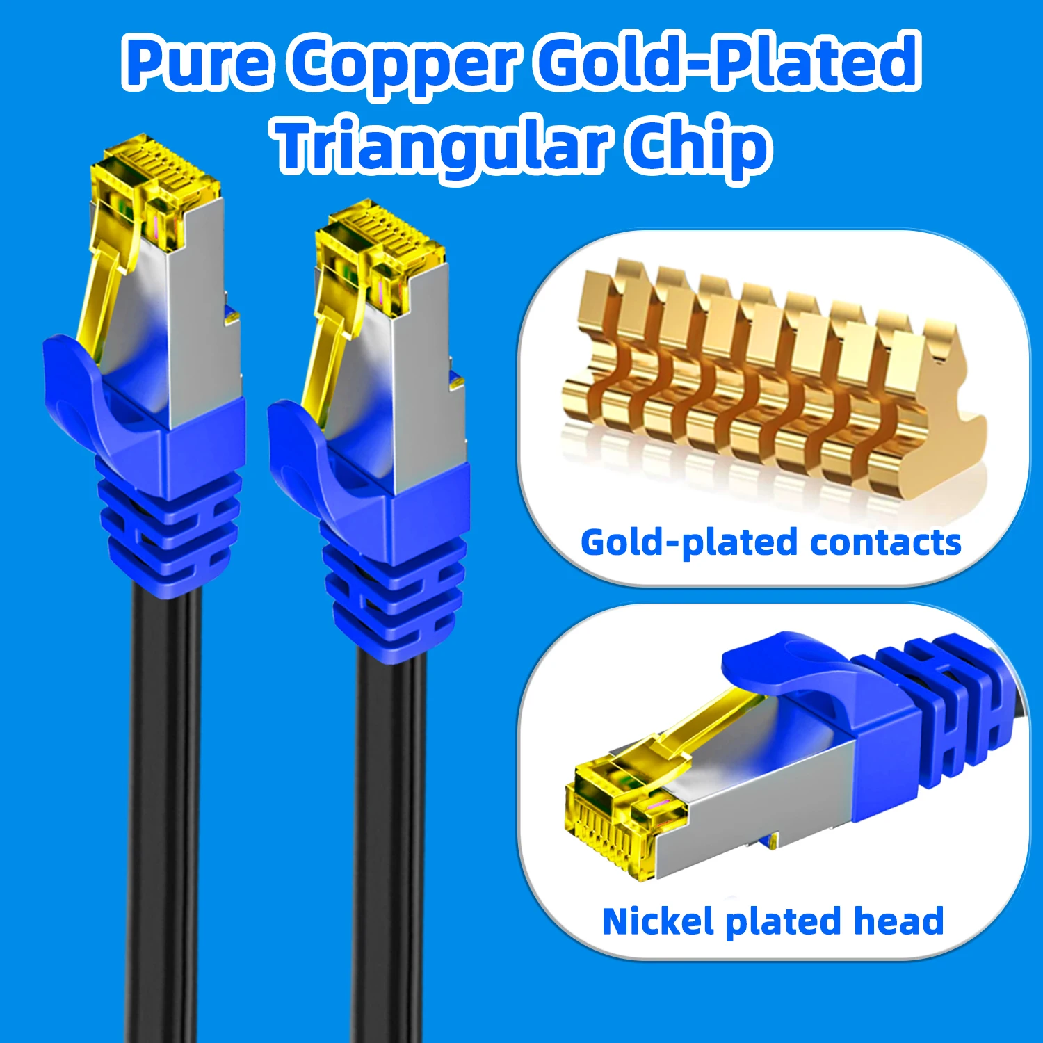 Ultra-Fast Cat8 Shielded Ethernet Cable - 40Gbps, 2000MHz, High-Speed RJ45 LAN Cord