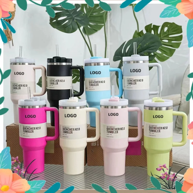 

Изолированная чашка из нержавеющей стали с крышкой из соломы, вакуумная Изолированная дорожная чашка, двойная стена, 30 унций/40 унций, 2024