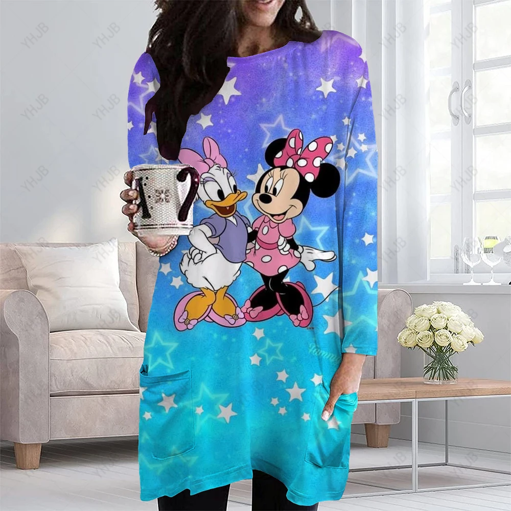 

Осенние женские топы, футболки, модные женские футболки с диснеевским Микки Маусом, повседневная женская футболка с длинным рукавом, облегающие футболки с круглым вырезом