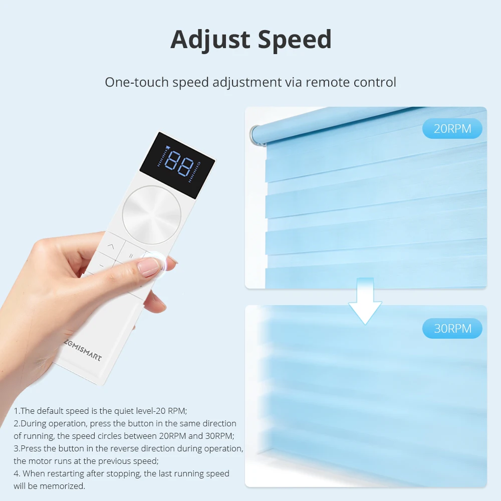 제미스마트 스마트 와이파이 롤러 쉐이드 블라인드 모터 내장 배터리 (38mm 튜브용) 투야 스마트 라이프 앱, 알렉사, 구글 홈 연동