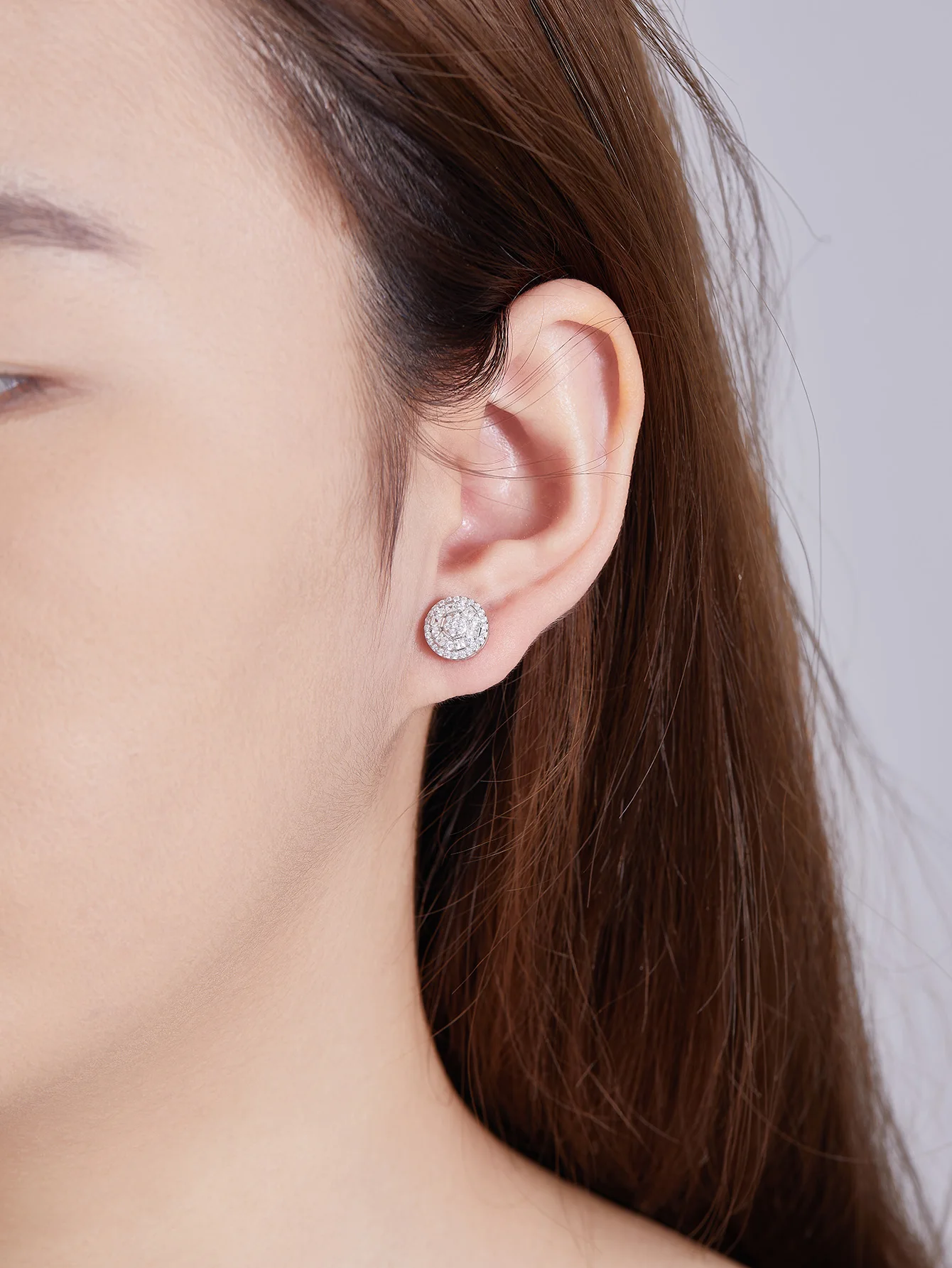 luxury Earrings Round Stud Earring Moissanite Earrings Women 2024