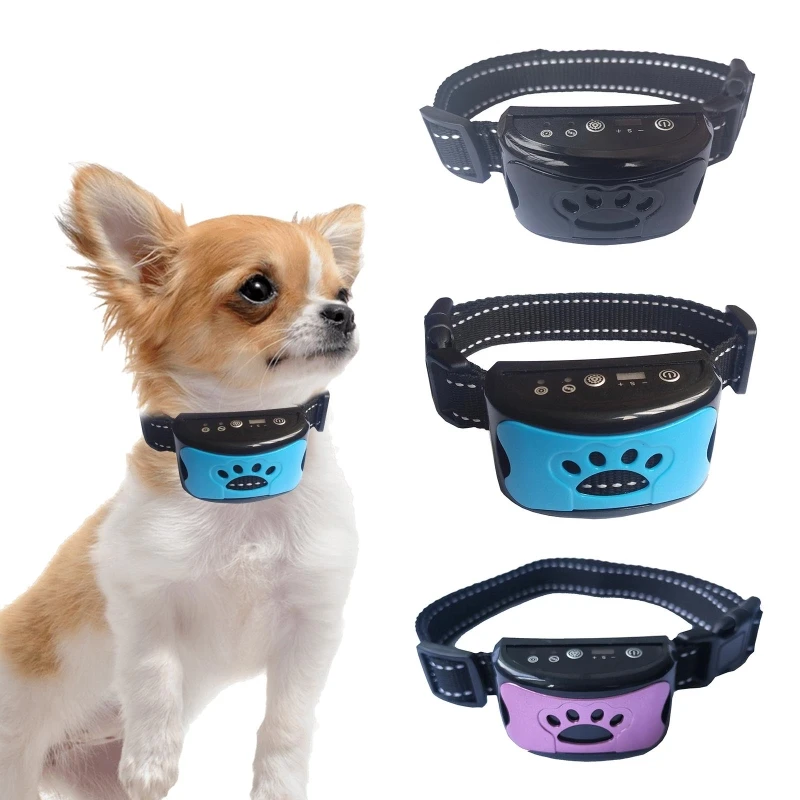 Collar de ladridos recargable para perros, dispositivo antiladridos para mascotas, resistente al agua, Control de daños para entrenamiento de perros| | -