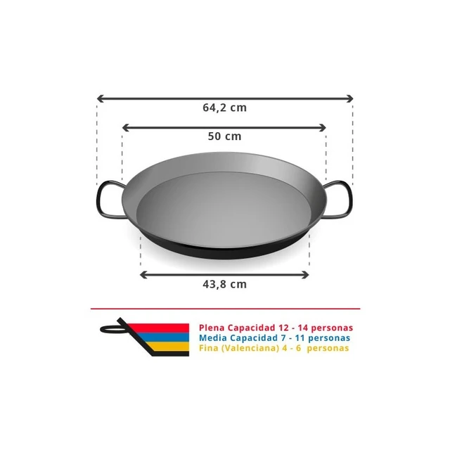 Paella inox inducción 50 cm para 9-14 personas - AliExpress