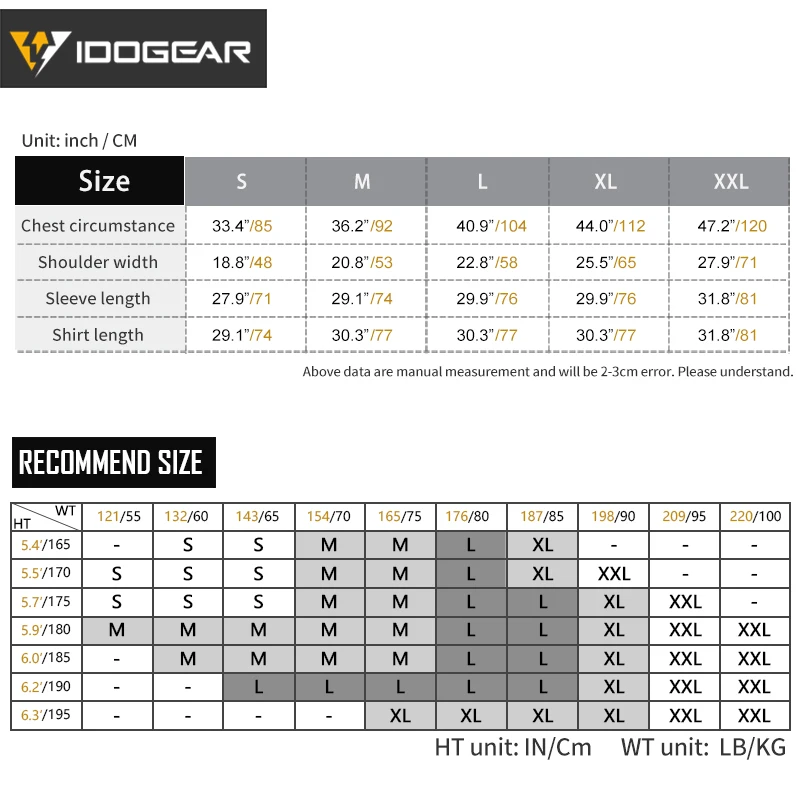 IDOGEAR Tactical G4 Combat Shirt BDU w/ pads Long sleeve Shirt Clothing Outdoor Slim Elastic Fabric 3112