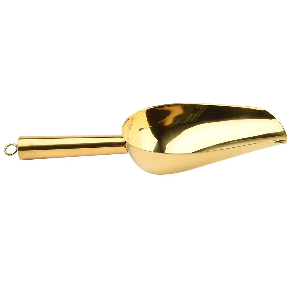 Shovel Candy Ice Cube Flour Gold/Silver Spoon Stainless Steel Bonbons Beans Shovel Food Scoops et Tools Kitchen Utensil