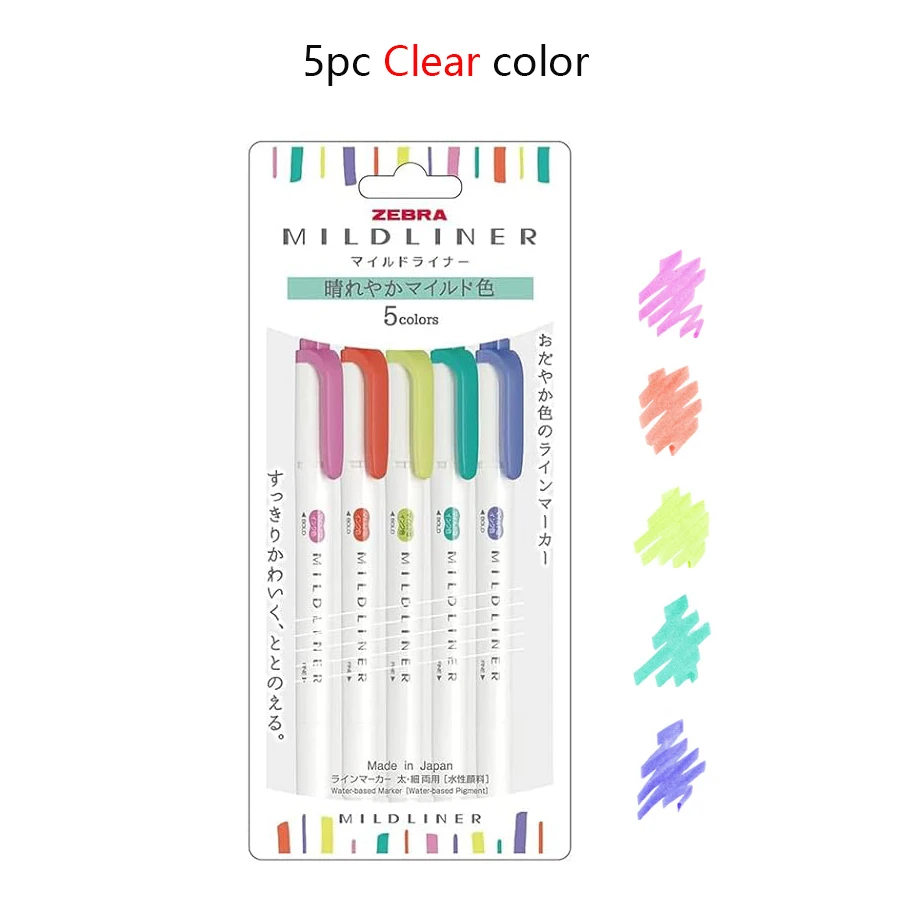 Pastel Highlighters Zebra Mildliner Pen Set Natural Zebra