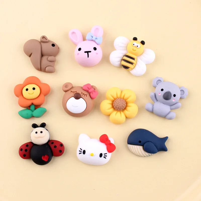 

5 pcs/lot Resin ice cream flower animals Flat back Cabochon Scrapbooking Hair bow Center Embellishments DIY Accessories