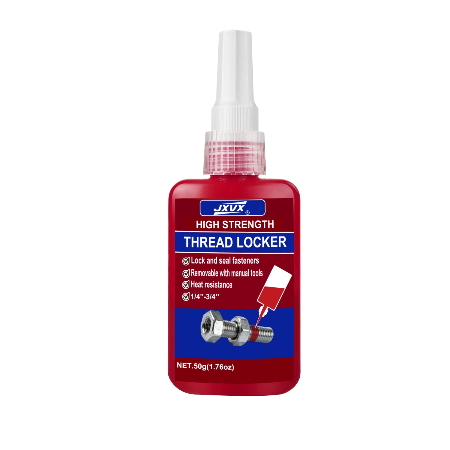 Medium to High Strength Blue Threadlocker Adhesive - 50ml Anaerobic Anti-Loose Screw Glue Agent