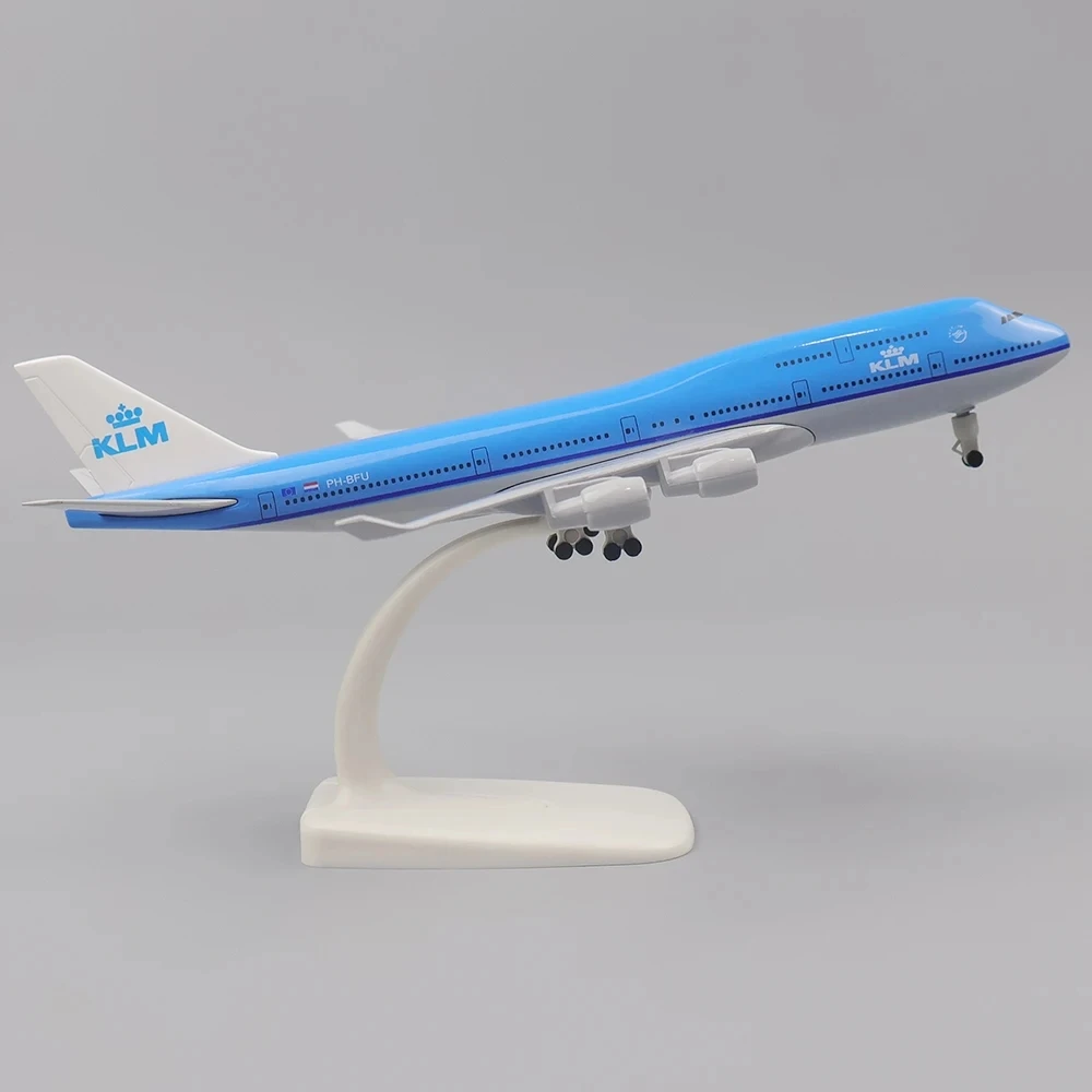 747 Airplane Models Toys 20CM Scale KLM Dutch Alloy Diecast