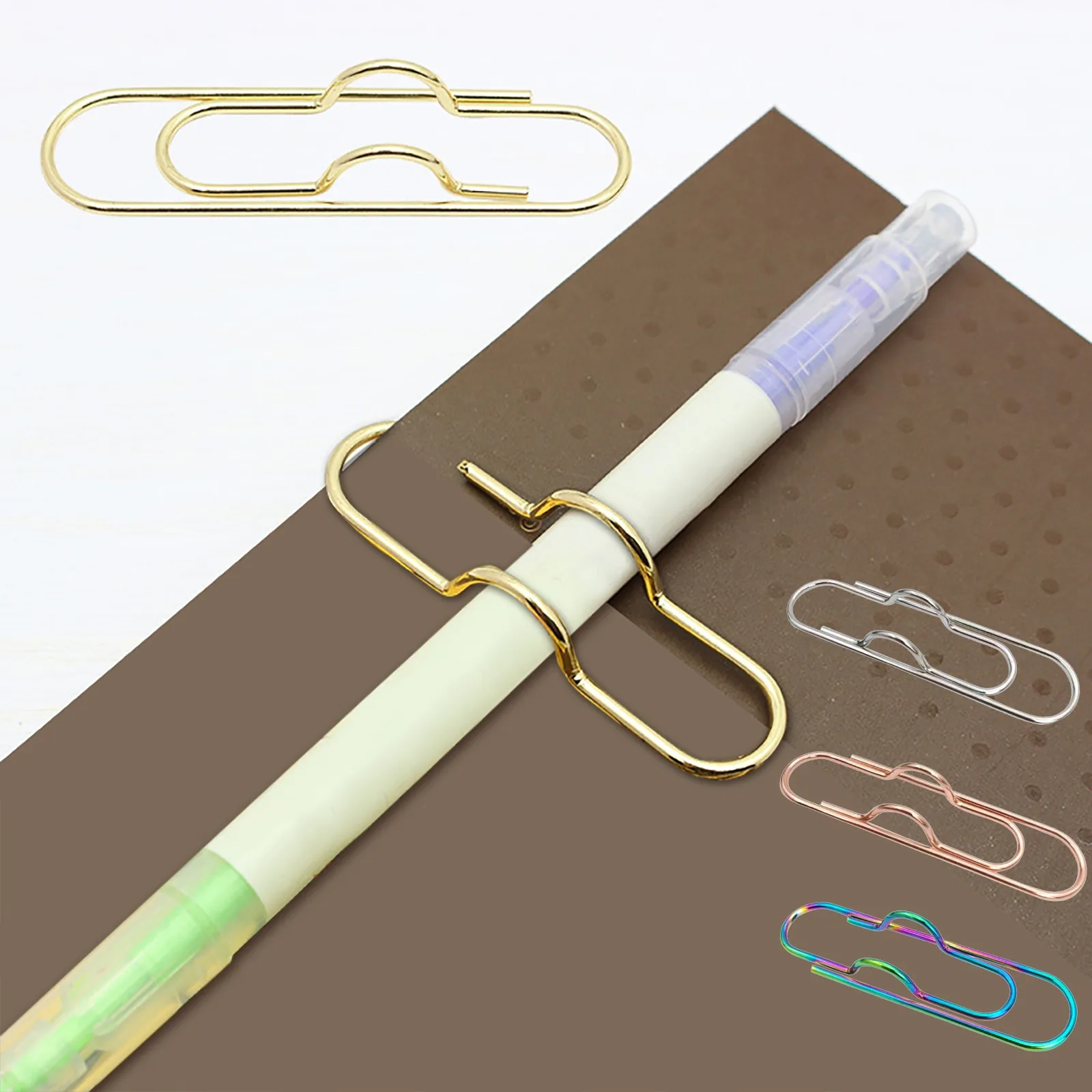 Creative Metal Pen Holder Hand Holder Card Folder Cartoon Pen Folder Craft Table With Storage