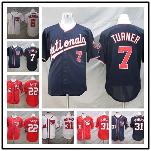 thumbnail image 2 of Venta al por mayor, camiseta de béisbol de los Washington Nationals para hombre, uniforme de equipo bordado, chaleco para correr de verano para fanáticos de los deportes, 2 of 5