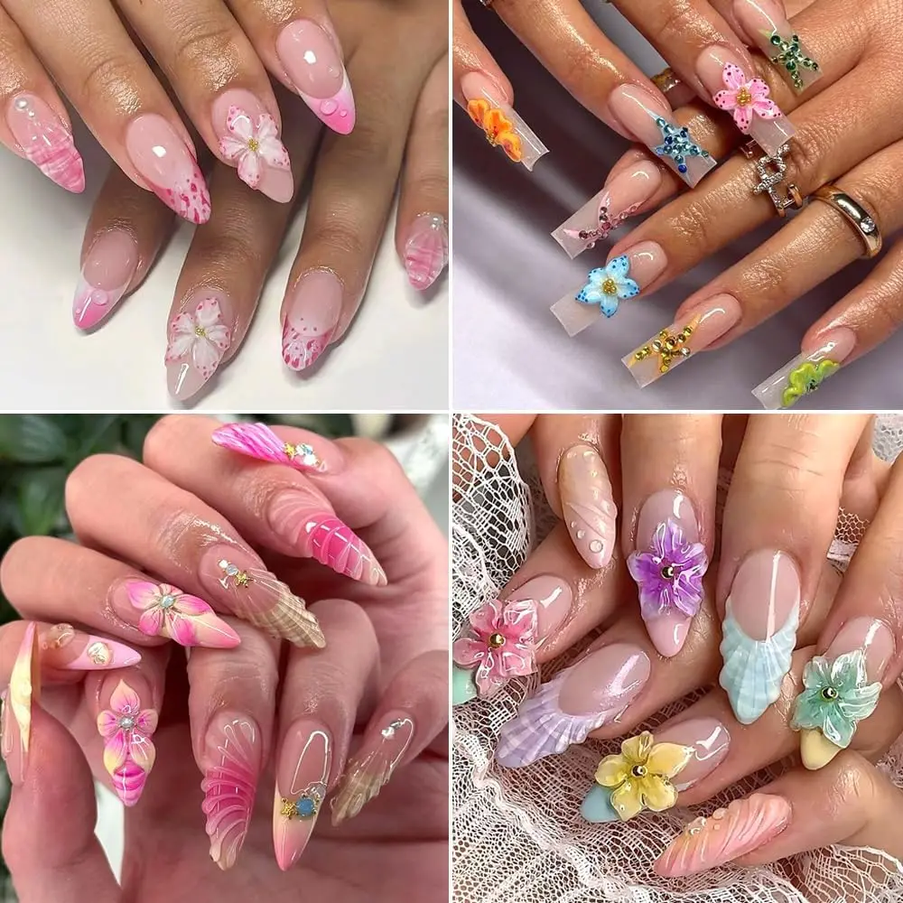 3D 꽃 네일 몰드 DIY 실리콘 네일 도구 하와이 히비스커스 꽃잎 네일 디자인 레진 몰드 네일 아트 조각 템플릿