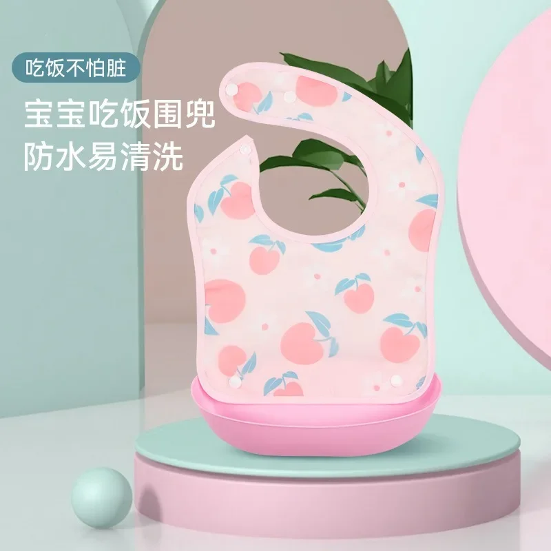 

Детский нагрудник со съемным карманом для еды, детский немоющийся карман для еды