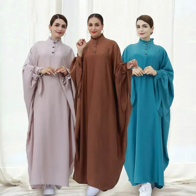 

Muslim Abaya Dress Dubai Luxury Bat Sleeves Saudi African Dresses for Woman Abayas Islamic Clothing Kaftan Robe Arab Vestidos