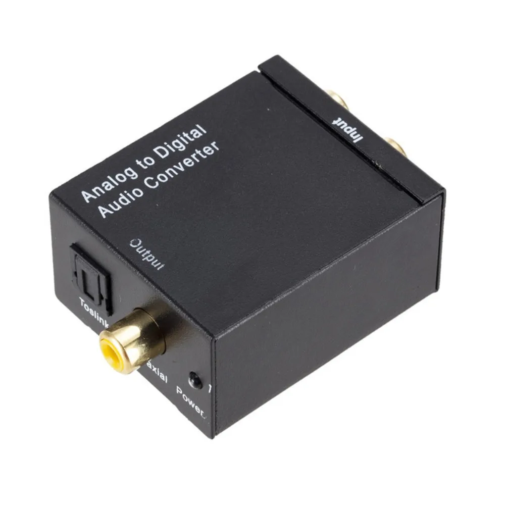 Toslink Audio Analog To Digital Audio Converter Digital SPDIF with Power Cord RCA