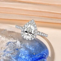 ATTAGEMS Pear Cut 2.0CT D Color VVS1 Luxury Moissanite Ring Real 925 Sterling Silver for Women Engagement Wedding Jewelry Gift 3