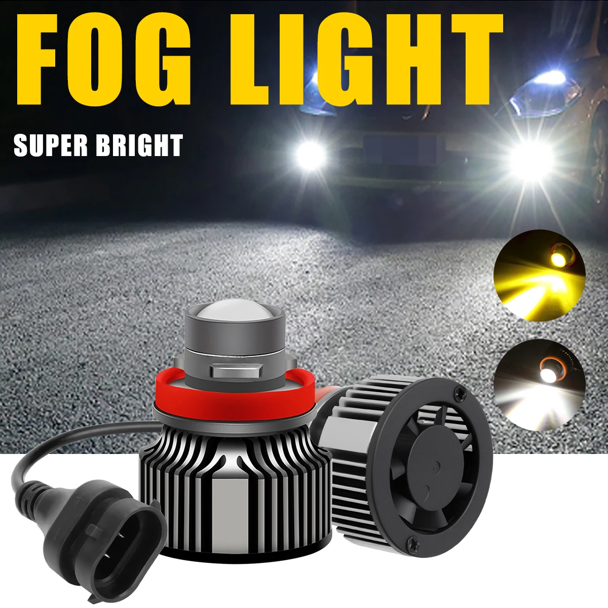 2X LED H11 9005 9006 HB3 HB4 안개등 프로젝터 미니 렌즈 자동차 헤드라이트 CSP 터보 안개등 주간 주행등 12V 차량용