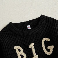 2024-08-02 Lioraitiin Toddler Baby Boy Sweaters Long Sleeve Round Neck Letter Embroidery Knit Pullovers Infant Jumper Tops - Image 4