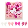 10Pcs Silicone Beads Heart Star Shape Baby Teething Beads Teether Prints Diy Pacifier Chain Necklace Nursing Chewable Beads 2