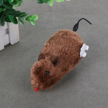Kitten Clockwork Spring Mouse Plush TPR Cat Mechanical Motion Running Rat Toys Pet Supplies Interactive Playing Doll 6
