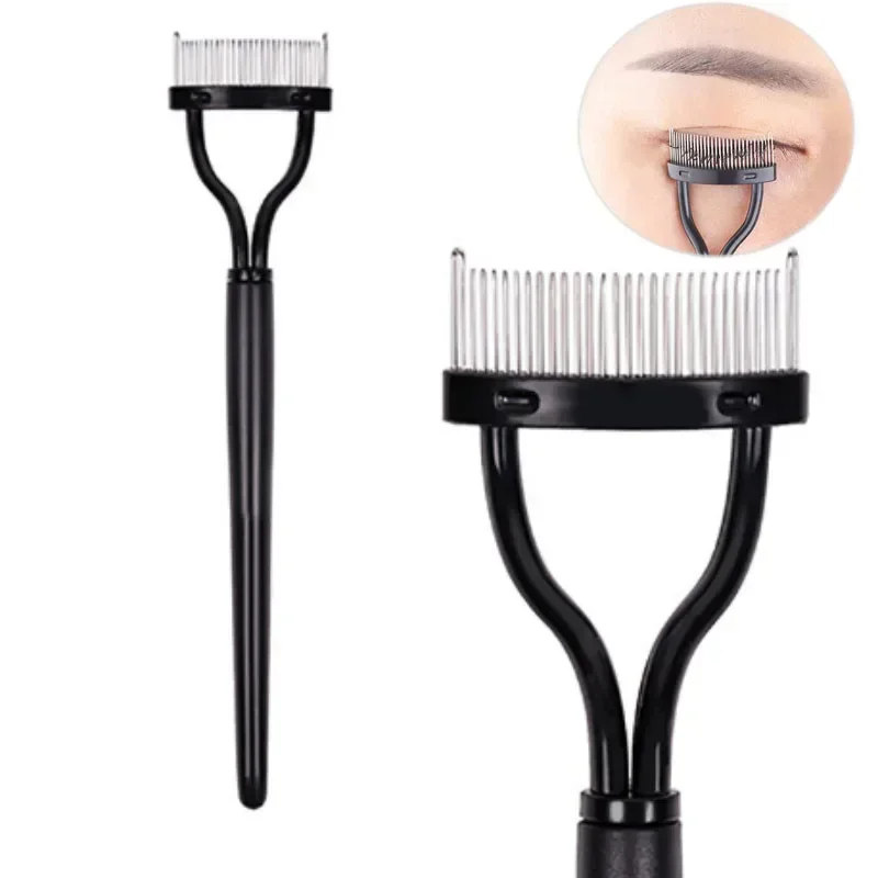 Eyelash Separator Metal Teeth Foldable Eyelash Curler Beauty Makeup Stainless Eyelash Brush Comb Mascara Curl Makeup Tool