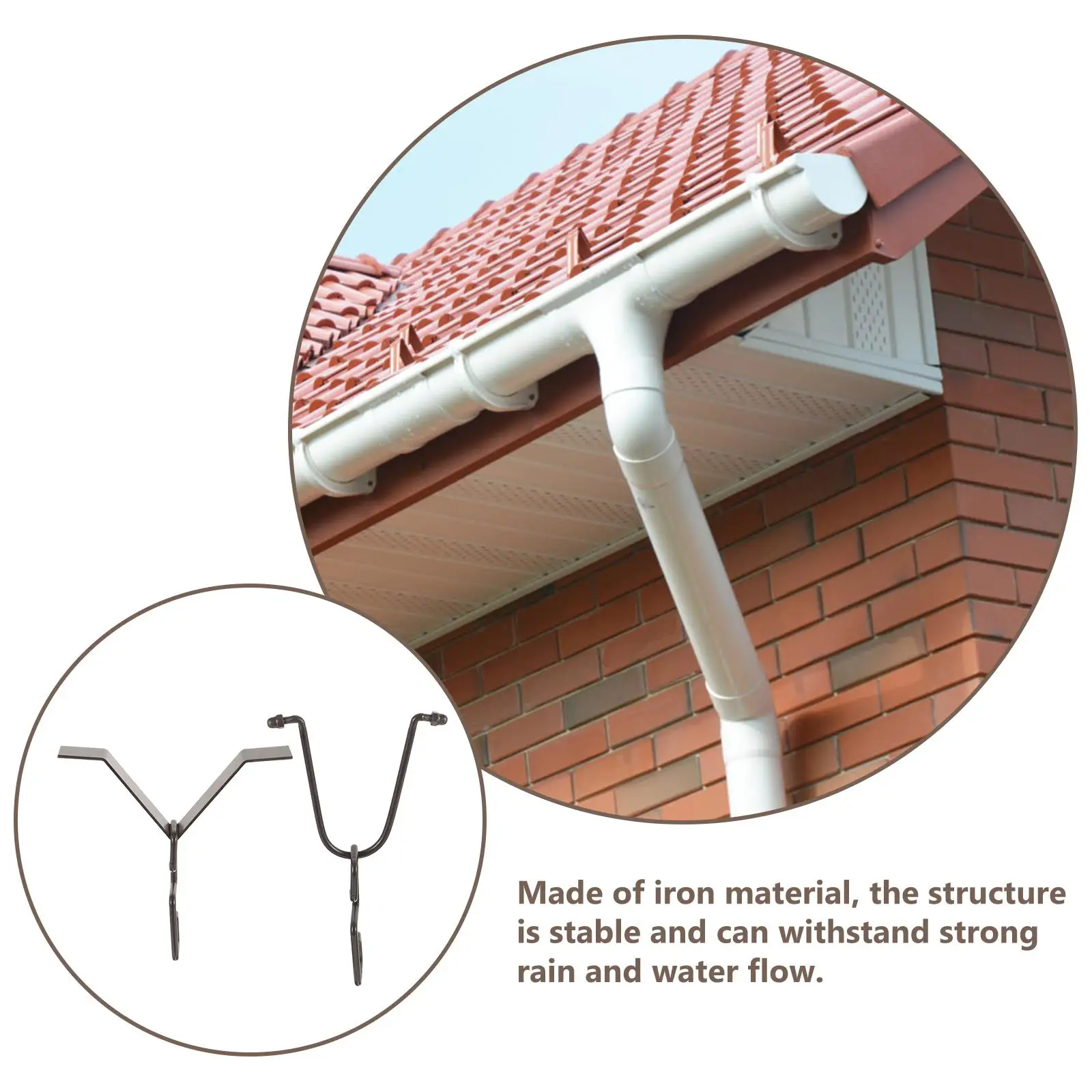 Rain Chain Hook Decorative Drainer Metal Adapter Outdoor Gutter Installation Parts Chains for Gutters Fitting