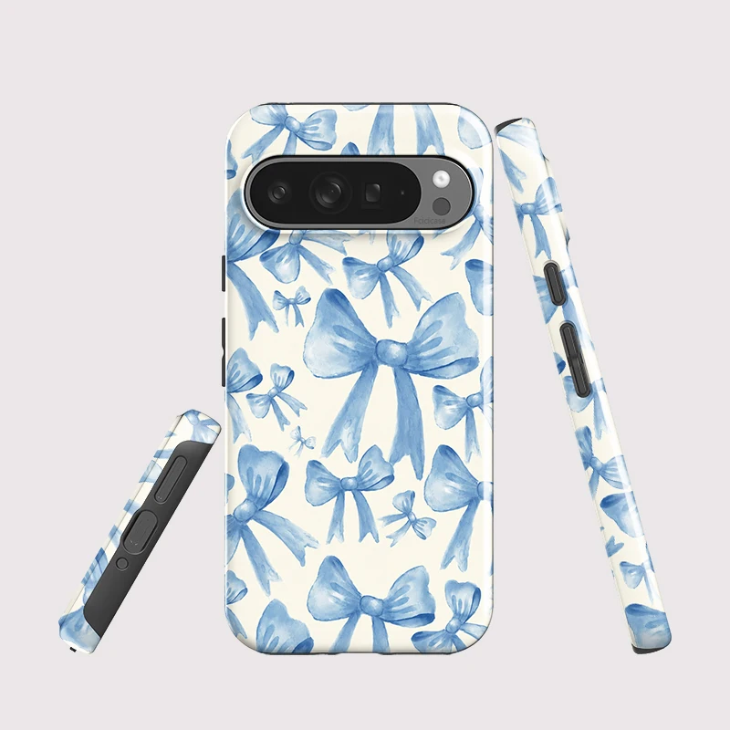 Purple Bow Knots Pattern Acrylic Shockproof Matte Phone Case