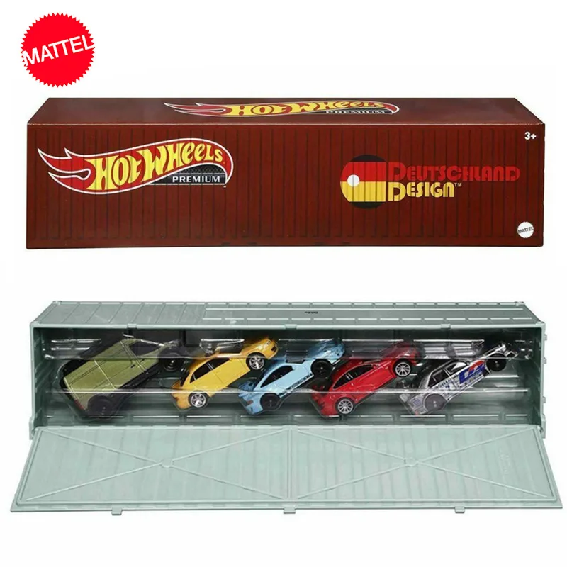 Original Hot Wheels Car Premium Deutschland Design Container 1/64 Voiture Mercedes Benz Audi Toys For Boys Kids Regalo Di Compleanno
