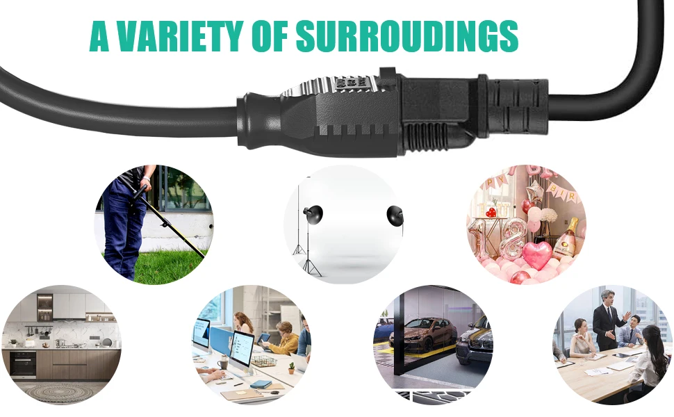 2pcs 1 Foot Extension Cord, Low Profile Angled Flat Plug, 3 Prong Grounded Wire, 125V/10A Rated for Indoor Use 18AWG