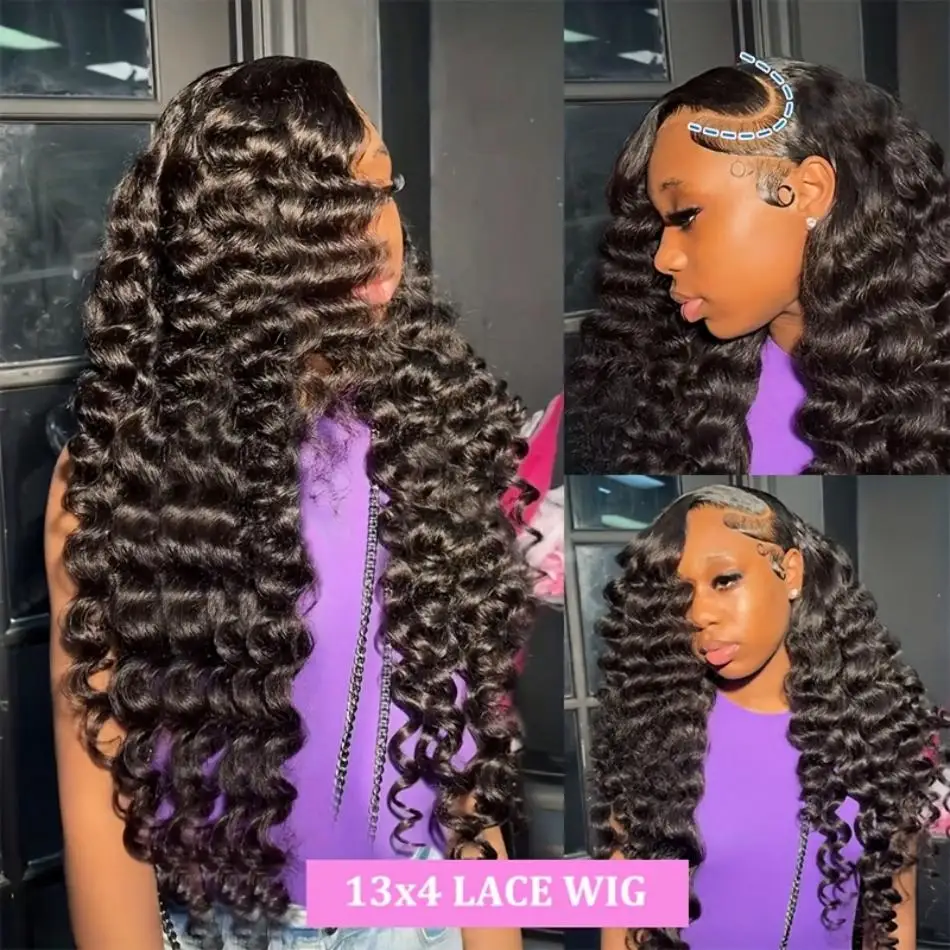 Loose Deep Wave 13X6 Hd Lace Frontal 100% Human Hair Wigs Brazilian Curly Wigs 13X4 Hd Lace Front Wig Preplucked Water Wave Hair