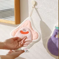 Cute Hand Towel Hanging Towel Children Kids Bathing Towels Coral Fleece Handkerchiefs Absorbent Wipe Cloth 3