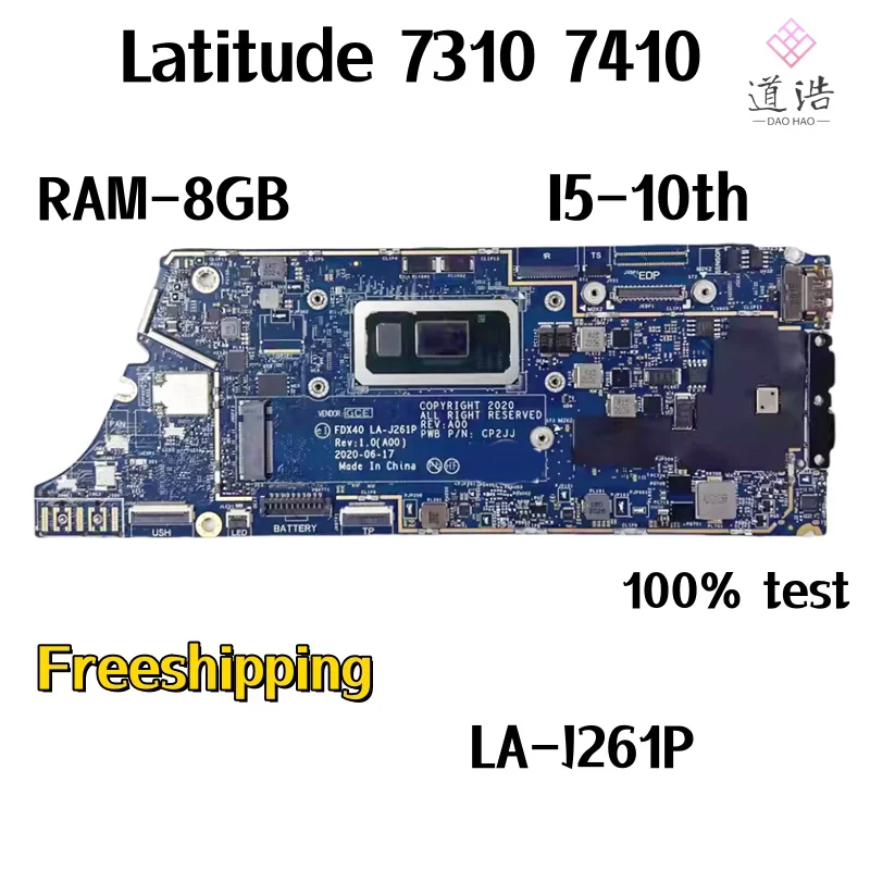 FDX40 LA-J261P For Dell Latitude 7310 7410 Laptop Motherboard CPU:I5-10th RAM:8GB Mainboard 100% Fully Work 2 S4439a66827fa45c19174d32dec2ce5d6W