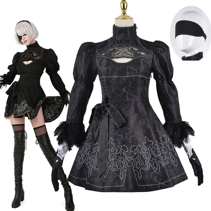 

Nier Automata Cosplay Costume Yorha 2B sexy Outfit Games Suit Women Role Play Costumes Girls Halloween Party Fancy Dress