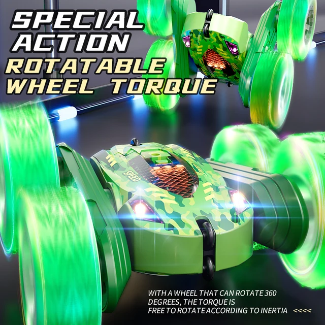 Remote Control Car Double Sided 360°Rotating 4WD RC Car with Headlight 2.4GHz Electric Off-Road Stunt Car Toy Cars Birthday Gift 2
