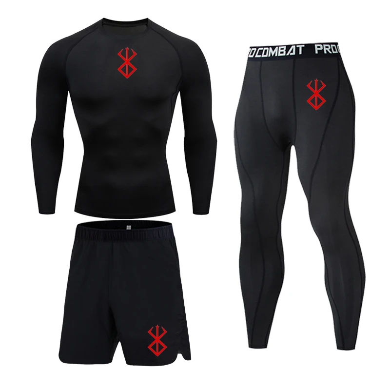 Sports Suit Sports T Shirt Sports Set Tracksuit Set Men Thermal Underwear Set Men's Sports Fitness Winter Compression Underwear Suit Basketball Training Running Long Sleeved T-Shirt Trousers Sets