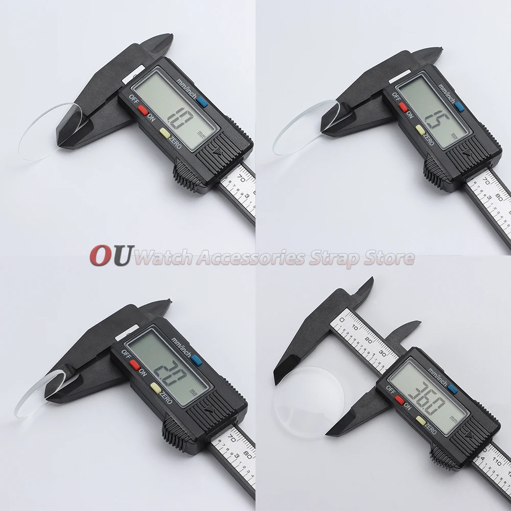 Enhanced Transparent Crystal Convex Watch Glass Replacement - Various Thickness & Diameter Options Available