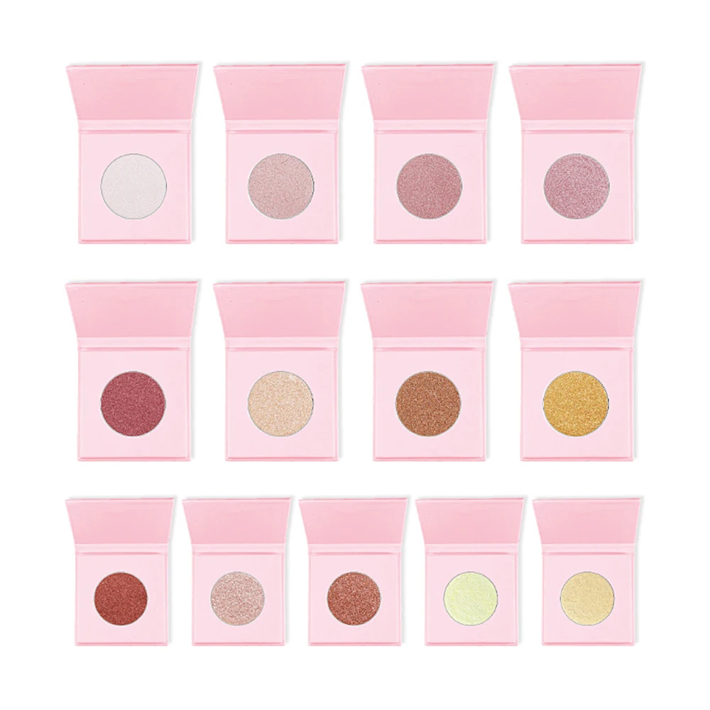 

Private Label Highlighter Custom Bulk Black and White Pink Monochrome Paper Plate Highlight Face Brightening Powder Makeup Shiny
