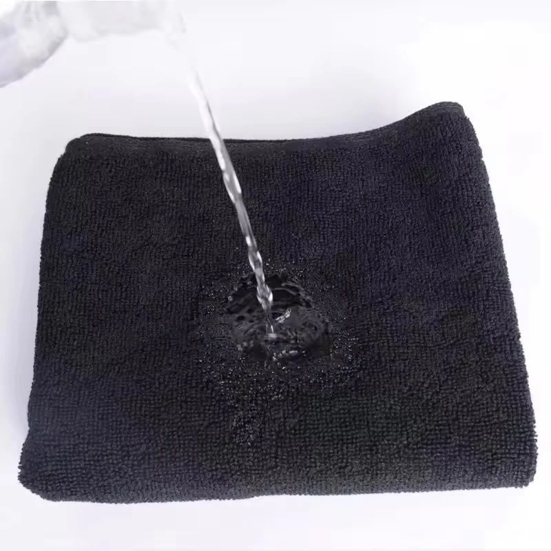 Black salon towel super soft absorbent microfiber towel suitable for salon hand gym spa and family hair care hotel beauty salon 4