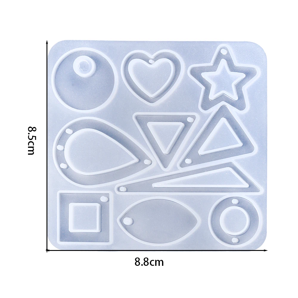 Earring and Pendant Silicone Mold for Creative Jewelry Crafting - Heart, Leaves, and Moon Designs